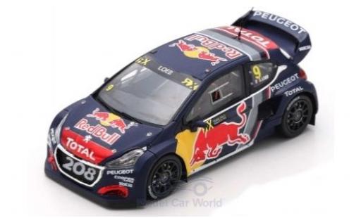 Modelauto Peugeot 208 WRX No.9 Team Total Red Bull World RX Belgien 2018 S.Loeb 1/43 Spark