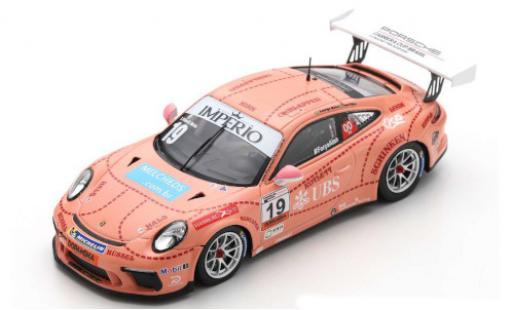 Modelauto Porsche 911 GT3 Cup No.19 Carrera Brasilien 2018 T.Filho/R.Mello 1/43 Spark
