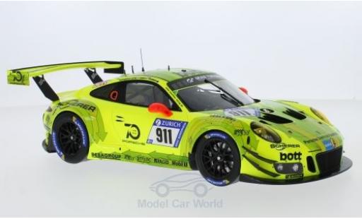 Modelauto Porsche 911 GT3 R No.911 Manthey Racing 24h N&Atilde;&frac14;rburgring 2018 K.Estre/.Dumas/L.Vanthoor/E.Bamber 1/18 Spark