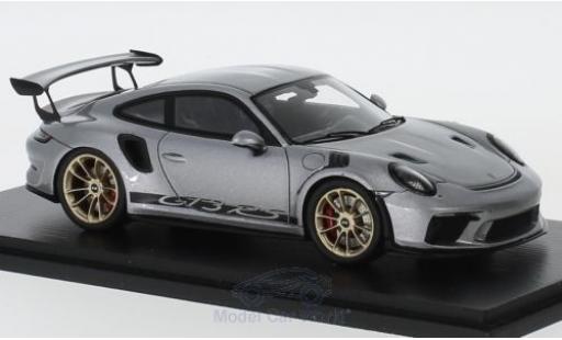Modelauto Porsche 911 GT3 RS metallic grijs 2018 1/43 Spark
