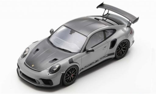 Modelauto Porsche 911 GT3 RS Weissach Package grijs/mat-zwart 2018 1/12 Spark