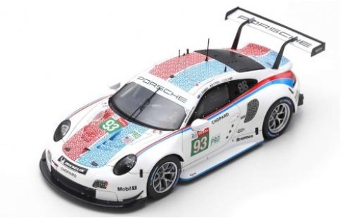 Modelauto Porsche 911 RSR (991) GTE No.93 GT Team LMGTE Pro 24h Le Mans 2019 P.Pilet/E.Bamber/N.Tandy 1/87 Spark