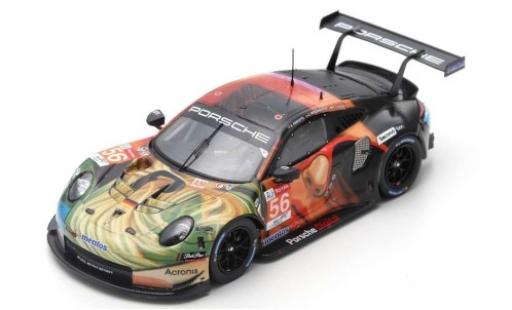 Modelauto Porsche 911 RSR (991) No.56 Team Project 1 LMGTE AM 24h Le Mans 2019 J.Bergmeister/P. Lindsey/E.Perfetti 1/87 Spark