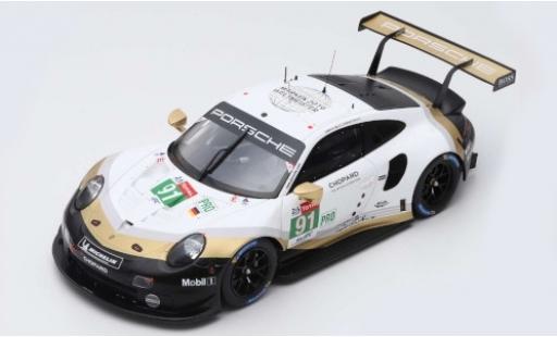 Modelauto Porsche 911 RSR (991) No.91 GT Team LMGTE Pro 24h Le Mans 2019 R.Lietz/G.Bruni/F.Makowiecki 1/87 Spark
