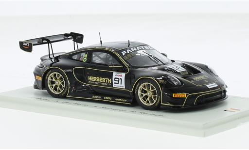 Modelauto Porsche 911 GT3 R No.91 Herberth Motorsport 24h Spa 2023 1/43 Spark