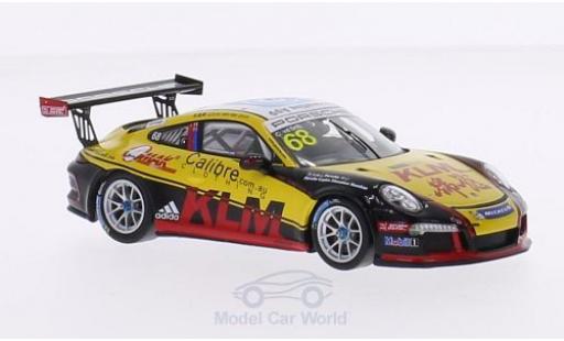 Modelauto Porsche 911 GT3 Cup (997) No.68 Kamlung Racing Carrera Asia 2015 C.van der Drift 1/43 Spark