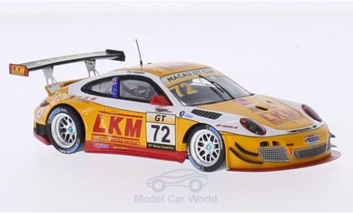 Modelauto Porsche 911 GT3 R (997) No.72 LKM GT Cup GP Macau 2014 E.Bamber 1/43 Spark