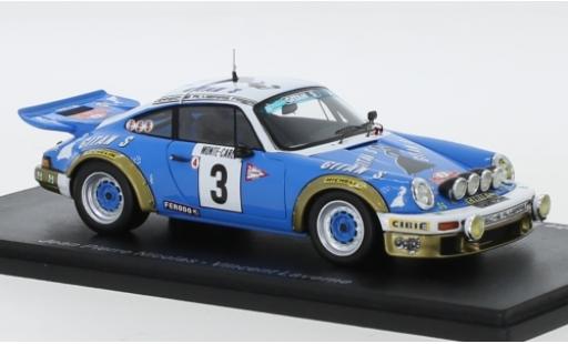 Modelauto Porsche 911 RS Carrera 2.7 No.3 Almeras Frere Gitanes Rally Monte Carlo 1978 y compris les Decals J-P.Nicolas/V.Laverne 1/43 Spark
