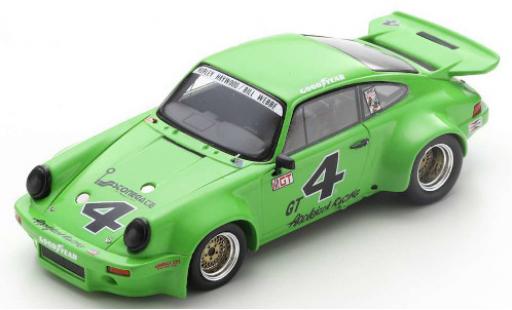 Modelauto Porsche 911 RSR Carrera 3.0 No.4 Applejack Racing IMSA GT Laguna Seca 1974 H.Haywood/B.Webbe 1/43 Spark