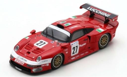 Modelauto Porsche 911 GT1 No.27 BMS Scuderia Italia Lucchini 24h Le Mans 1997 C.Pescatori/P-L.Martini/A.Herrmann 1/43 Spark