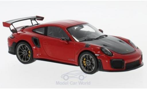 Modelauto Porsche 911 GT2 RS rood/zwart 2018 1/43 Spark