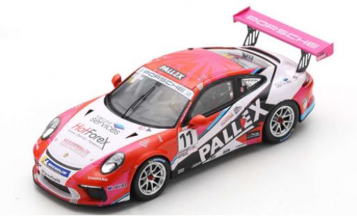 Modelauto Porsche 911 GT3 Cup No.11 Carrera Britain 2018 T.Ellinas 1/43 Spark