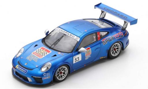 Modelauto Porsche 911 GT3 Cup No.53 turquoiseh National Team Carrera France 2018 A.G&Atilde;&frac14;ven 1/43 Spark