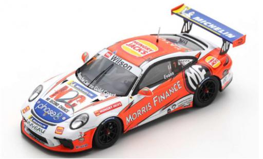 Modelauto Porsche 911 GT3 Cup No.7 Carrera Australia 2018 J.Evans 1/43 Spark