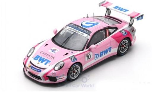Modelauto Porsche 911 GT3 Cup No.10 BWT Lechner Racing Carrera Duitsland 2018 T.Preining 1/43 Spark