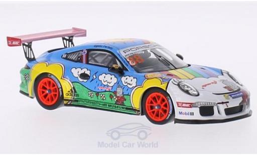 Modelauto Porsche 911 GT3 Cup No.88 y Carrera Asia Singapur 2015 E.Perfetti 1/43 Spark