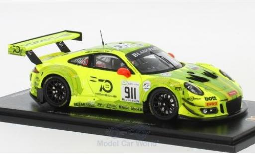 Modelauto Porsche 911 GT3 R No.911 Manthey Racing 24h Spa 2018 F.Makowiecki/.Dumas/D.Werner 1/43 Spark