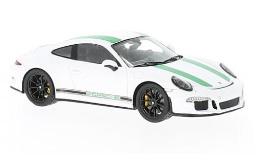 Modelauto Porsche 911 R wit/groen 2017 1/43 Spark