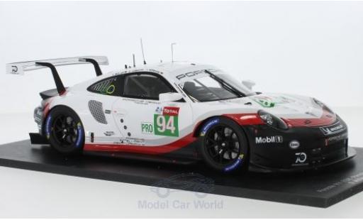 Modelauto Porsche 911 RSR No.94 GT Team 24h Le Mans 2018 R.Dumas/T.Bernhard/S.M&Atilde;&frac14;ller 1/18 Spark