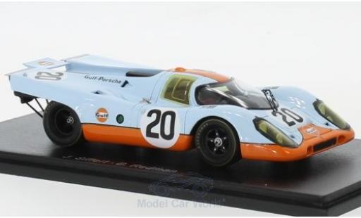 Modelauto Porsche 917 1970 K No.20 Gulf- Gulf 24h Le Mans B.Redman/J.Siffert 1/43 Spark
