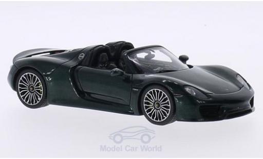 Modelauto Porsche 918 Base Spyder metallic groen 2014 Targadak ge&Atilde;&para;ffnet 1/43 Spark