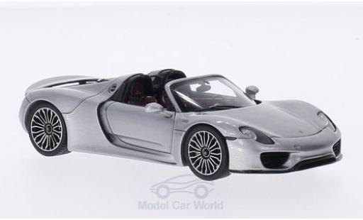 Modelauto Porsche 918 Base Spyder grijs 2014 1/43 Spark