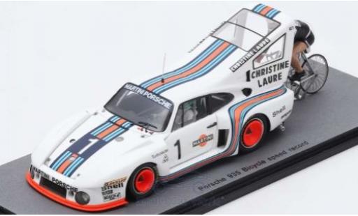 Modelauto Porsche 935 1977 No.1 Bicycle Speed Record Cyclist: J-C.Rude H.Pescarolo 1/43 Spark