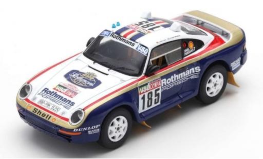 Modelauto Porsche 959 Base No.185 Rothmans Rally Paris Dakar 1985 avec Decals J.Ickx/C.Brasseur 1/43 Spark