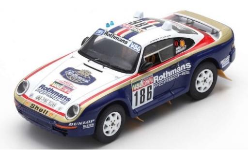 Modelauto Porsche 959 Base No.186 Rothmans Rally Paris Dakar 1985 avec Decals R.Metge/D.Lemoine 1/43 Spark