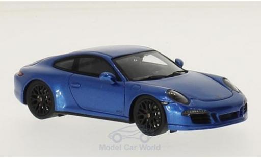 Modelauto Porsche 911 GTS blauw 2015 1/43 Spark