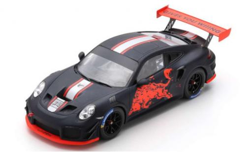 Modelauto Porsche 911 GT2 RS Porsche Clubsport mat-zwart/Dekor Red Bull 2019 1/18 Spark