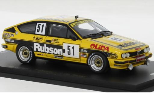 Modelauto Alfa Romeo Alfetta gtv6 No.51 Luigi Racing 24h Spa 1984 1/43 Spark