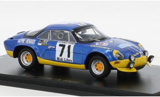 Modelauto Alpine A110 rallye Renault No.71 Criterium des Cevennes 1971 1/43 Spark