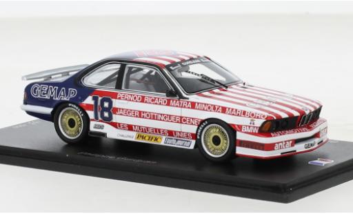 Modelauto Bmw 635 CSi No.18 Championnat de France Production 1985 1/43 Spark