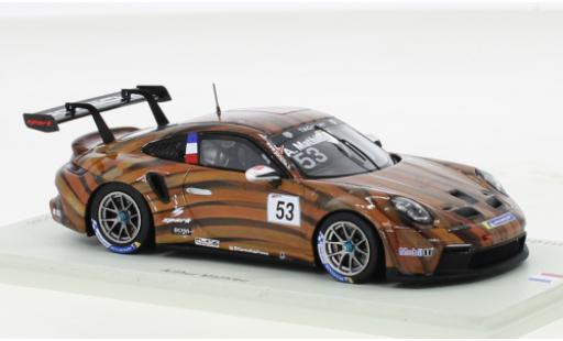 Modelauto Porsche 911 GT3 Cup No.53 Motorsport Carrera France Paul Ricard 2021 1/43 Spark
