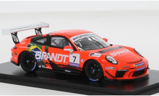 Modelauto Porsche 911 GT3 (991) Cup No.7 Carrera Cup Brasilien 2020 1/43 Spark