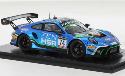 Modelauto Porsche 911 GT3 R No.74 EMA Motorsport 24h Spa 2022 1/43 Spark