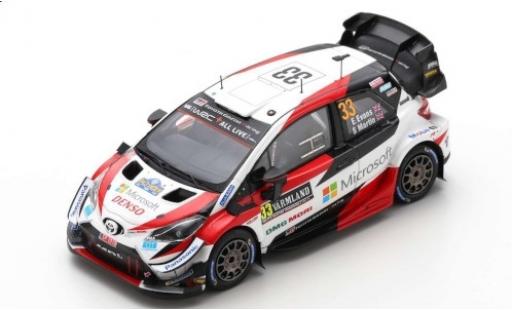 Modelauto Toyota Yaris WRC No.33 Gazoo Racing WRT Microsoft Rally Zweden 2020 E.Evans/S.Martin 1/43 Spark