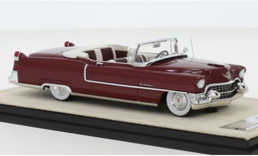 Modelauto Cadillac Series 62 Convertible Cabriolet metallic rood 1955 kap ougroen 1/43 Stamp Models