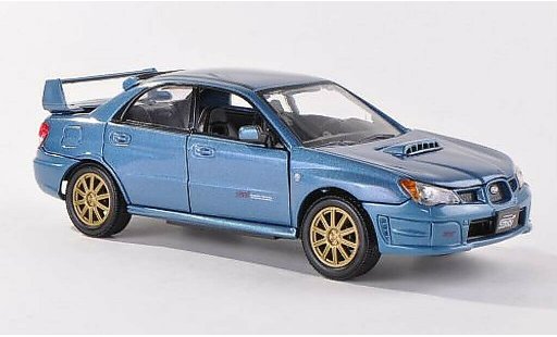 Subaru Impreza STI 1/24 Motormax blauw-grijs modelauto