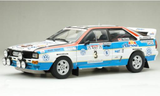 Modelauto Audi Quattro a2 No.3 ellesse Rally WM Rally Zilverinien 1984 J.Recalde/J.Del Buono 1/18 Sun Star
