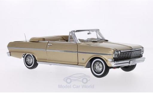 Modelauto Chevrolet Nova Convertible Cabriolet metallic bruin 1963 kap ge&Atilde;&para;ffnet 1/18 Sun Star