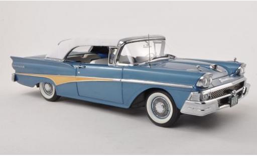 Modelauto Ford Fairlane 500 Convertible Cabriolet wit/blauw 1958 kap ferm&Atilde;&copy; 1/18 Sun Star