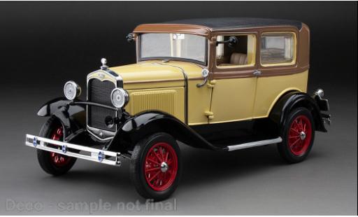 Modelauto Ford Model A Tudor geel/bruin 1931 1/18 Sun Star