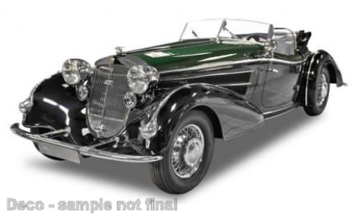 Modelauto Horch 855 Roadster zwart/metallic groen 1939 1/18 Sun Star