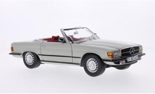 Modelauto Mercedes 350 Base SL (R107) grijs 1977 kap ougroen 1/18 Sun Star