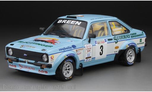 Modelauto Ford Escort RS 1800 Mk II RHD No.3 West Wales Rally 2015 1/18 Sun Star