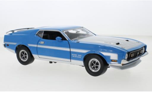 Modelauto Ford Mustang Boss 351 blauw/grijs 1971 1/18 Sun Star