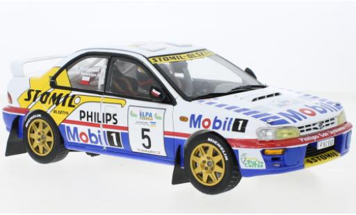 Modelauto Subaru Impreza 555 No.5 Mobil 1 Elpa Rally Halkidiki 1997 1/18 Sun Star