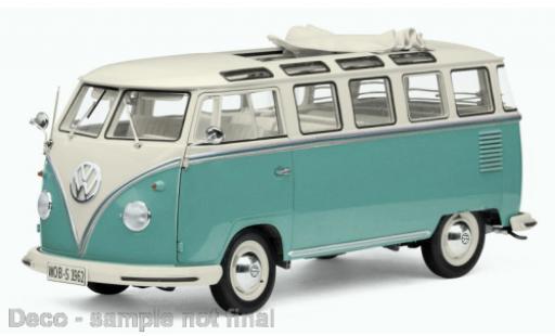 Modelauto Volkswagen T1 B Samba wit/turquoise 1962 1/12 Sun Star